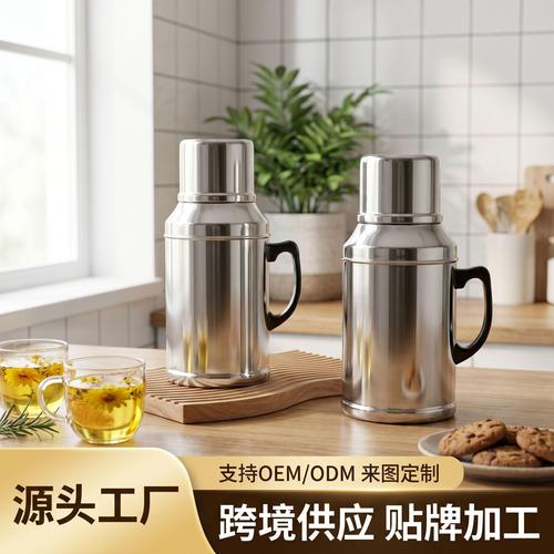 vocck厂家不锈钢保温壶家用1升装热水壶 开水壶玻璃内胆保温瓶